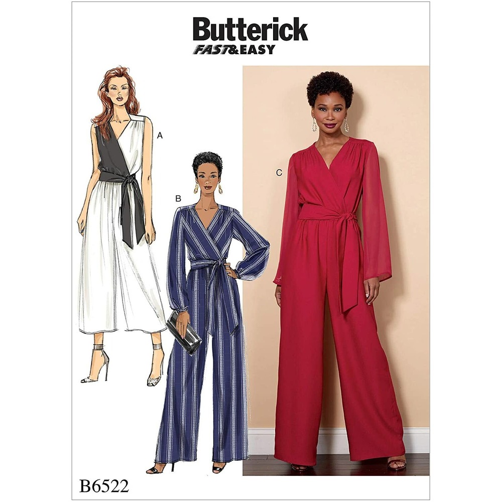 Butterick Misses/Women's Jumpsuit & Sash R10042 (B6522), Size RR (18W - 24W)